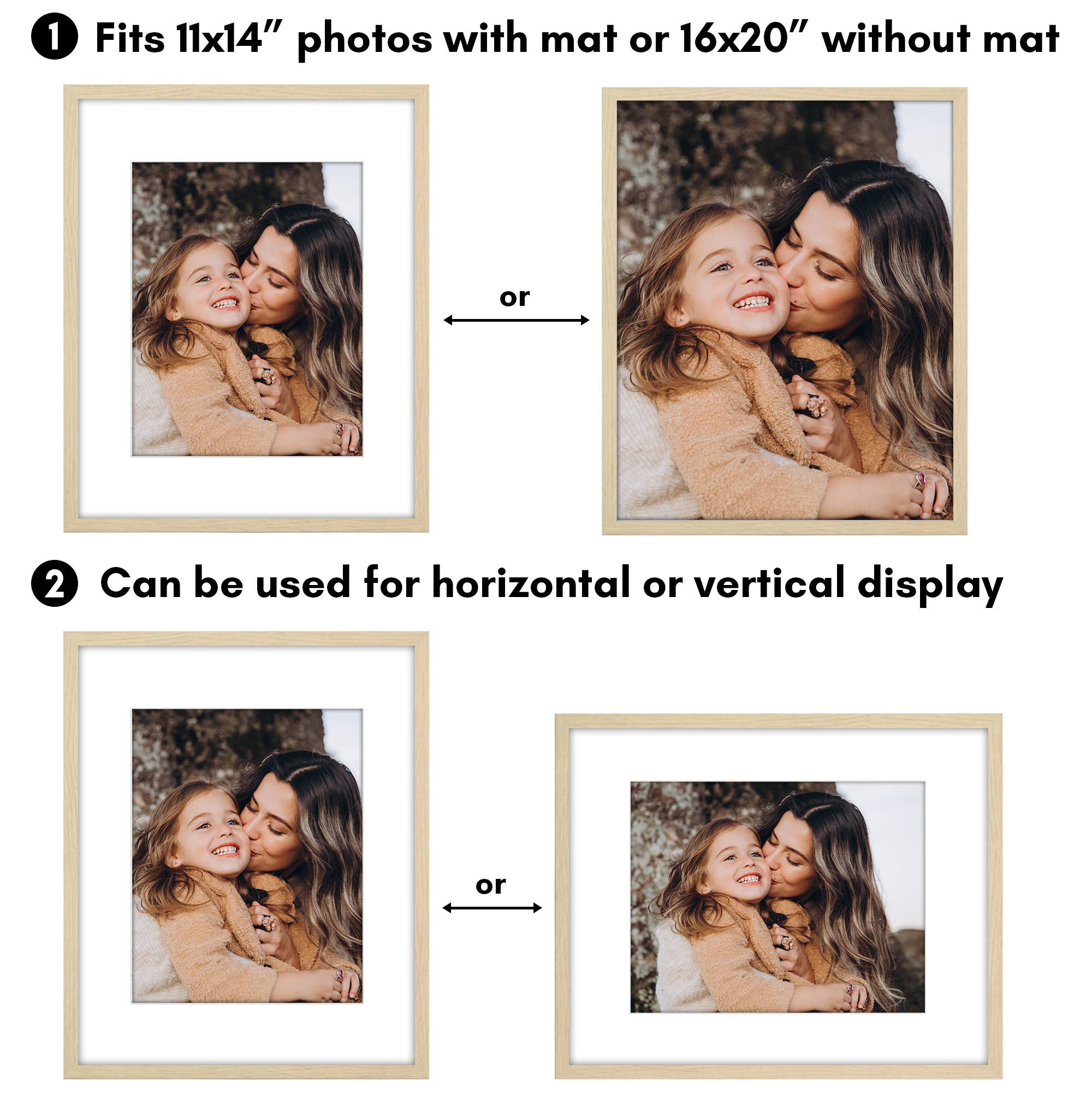 Americanflat - Wholesale Picture Frame - Americanflat 5 Pack Picture Frames With Mat Plexiglass Cover75