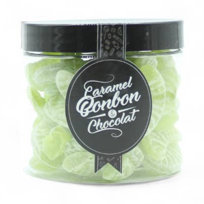 CARAMELLE A SPICCHIO DI MELA VERDE - scatola da 6 vasetti da 125g per la vendita all'ingrosso da parte di ADG Diffusion