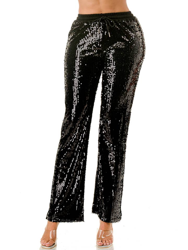 SALT - Wholesale Pants - Women's - (SP3964) Sequin Joggers (2 colors)18