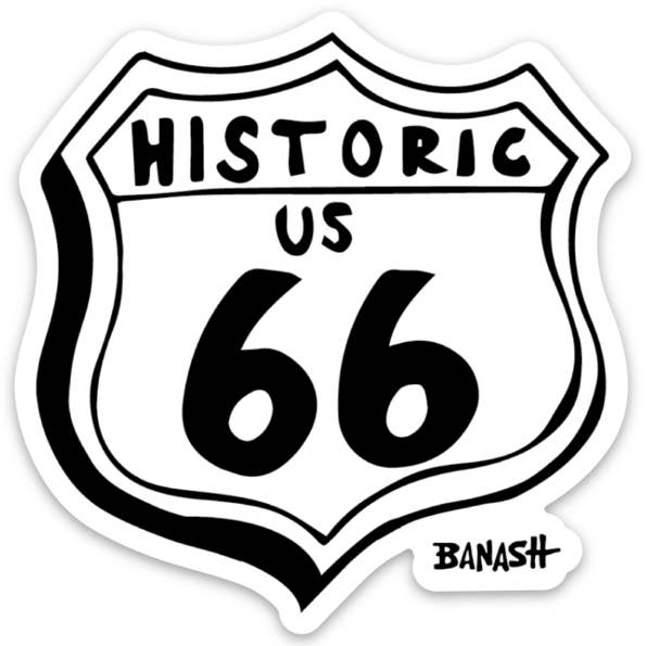ROUTE HISTORIQUE DE BUS 66 | AUTOCOLLANT DÉCOUPÉ À L'EMPORTE-PIÈCE DE 3 POUCES pour la vente par Blues, Desert & Soul