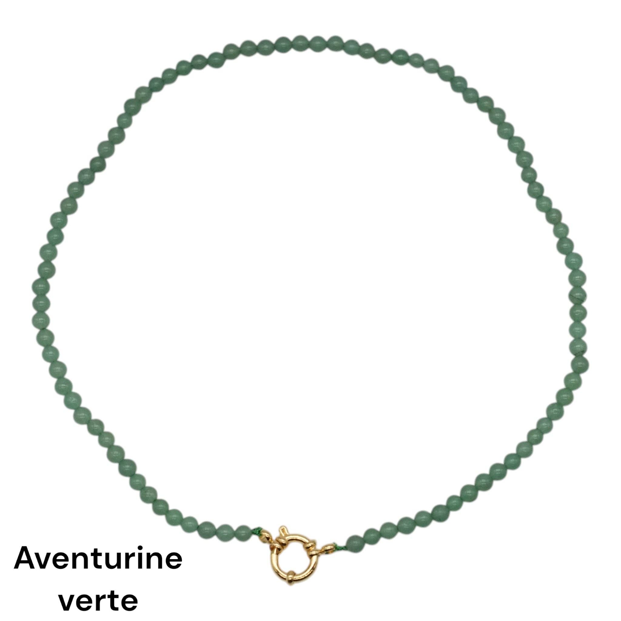 Foliesbijoux - Wholesale Beaded/Pearl Necklace - 43 cm 4 mm necklace with gold-plated stainless steel buoy clasp (20 stones available)19