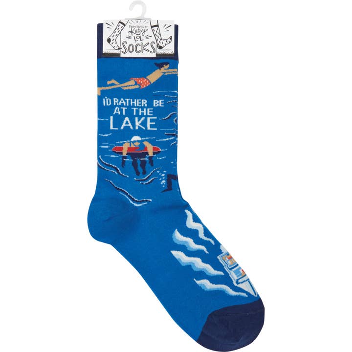 Primitives by Kathy - Wholesale Socks - Unisex - I'd Rather Be At The Lake Socks3
