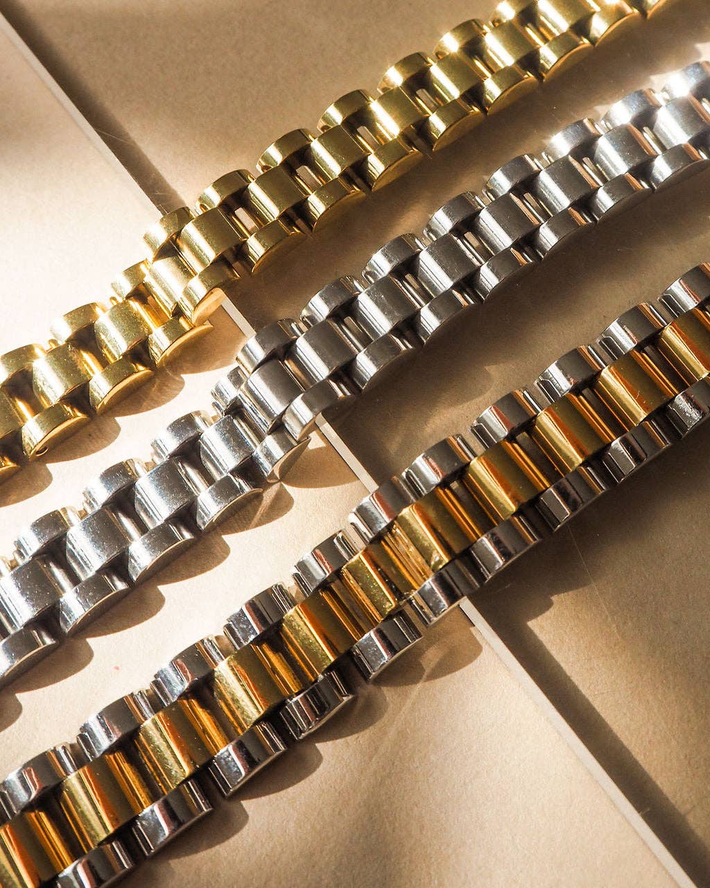 Luv AJ - Wholesale Link & Chain Bracelet - Two-toned Timepiece Bracelet9