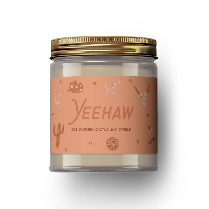 Broken Top Brands - Wholesale Jar/Filled Candle - Yeehaw - 9 oz Soy Candle - Disco Cowgirl