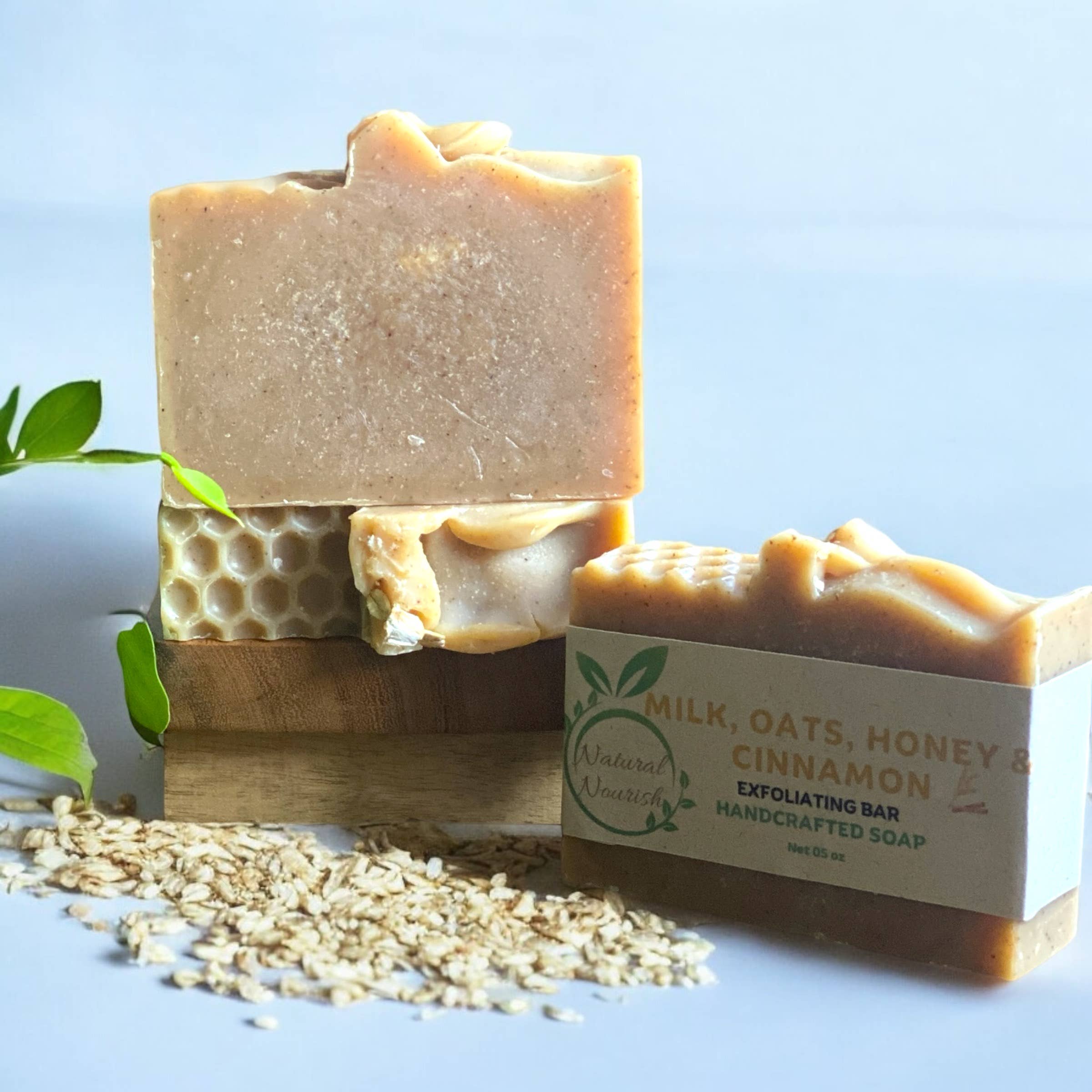 Natural Nourish - Wholesale Bar Soap - Milk Oats Honey and Cinnamon - Handmade Goat Milk Soap