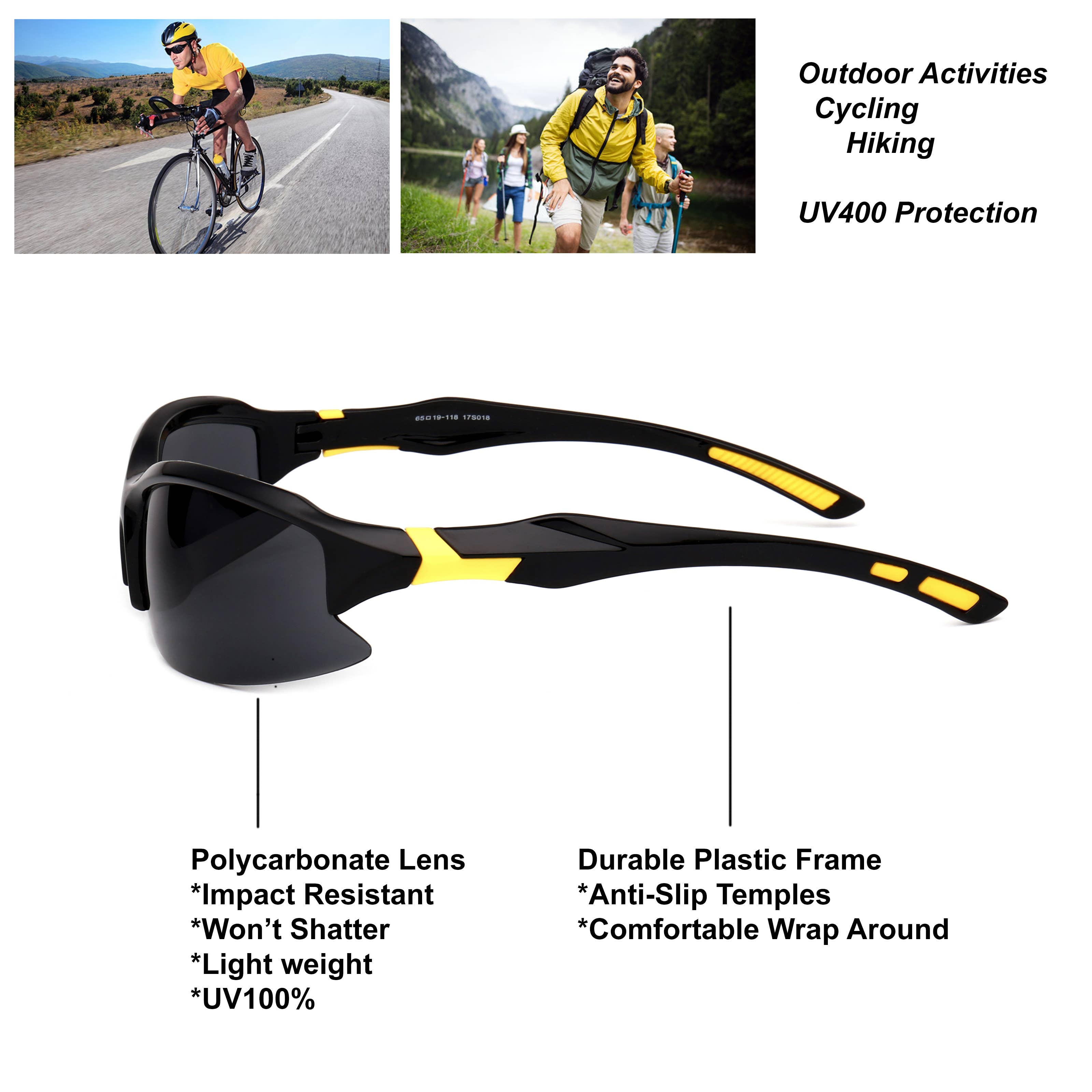 Trio Trading - Wholesale Sunglasses - Unisex - 100 Pack Half Frame Sport Sunglasses with Hard Case Set2