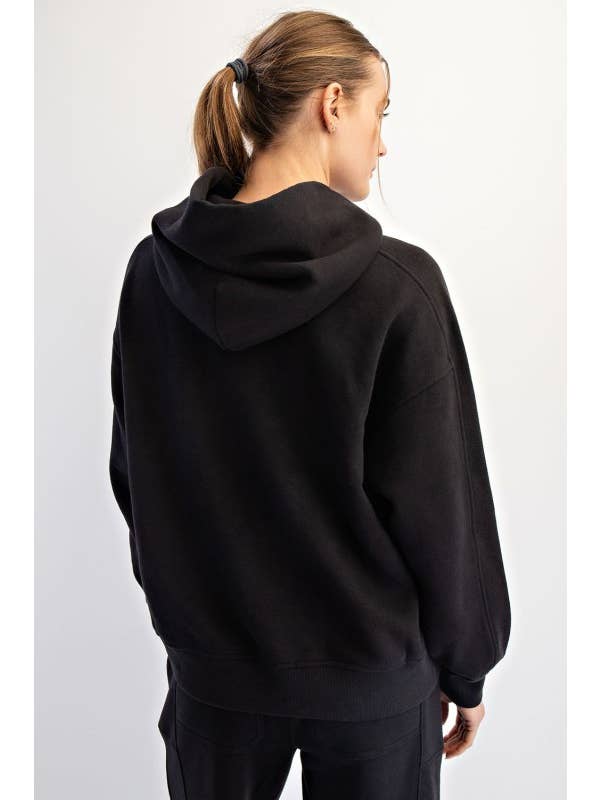 Sunday Morning - Wholesale Jacket - Women's - J383137-Oversized Fleeced Terry Hoodie2