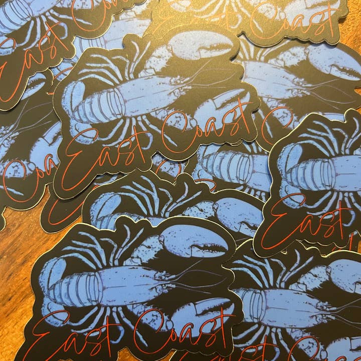Axle Rose Co - Wholesale Sticker - Blue East Coast Lobster sticker • red