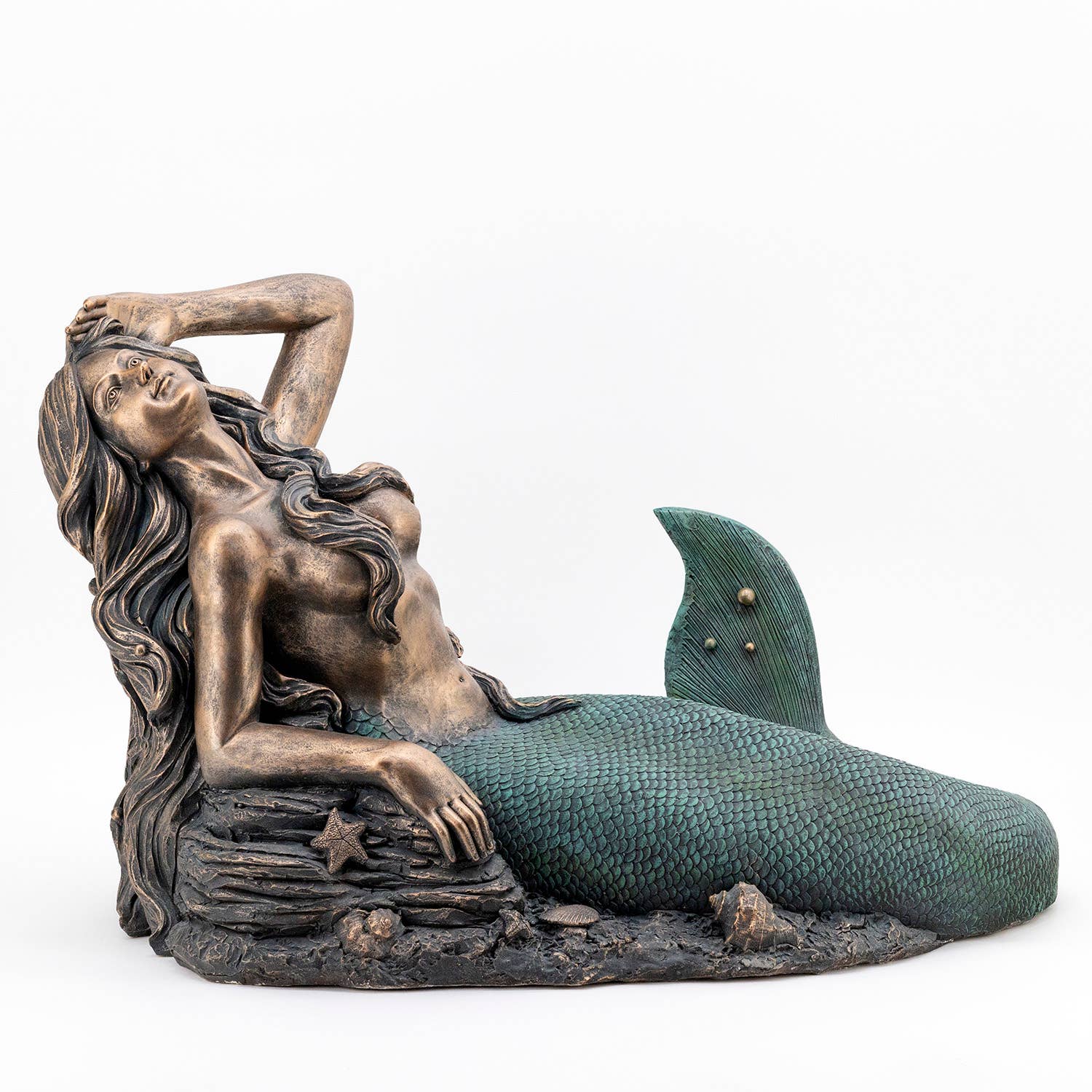 Zaer Ltd. International - Wholesale Outdoor Ornament/Decor - 36" Long Mermaid Reclining on Rock "Camree"1