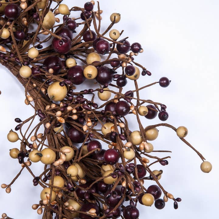 Ensemble de 2 couronnes de baies mélangées, 19 pouces de diamètre (bord 10 pouces) et 12 pouces pour la vente par KMI International Corp.