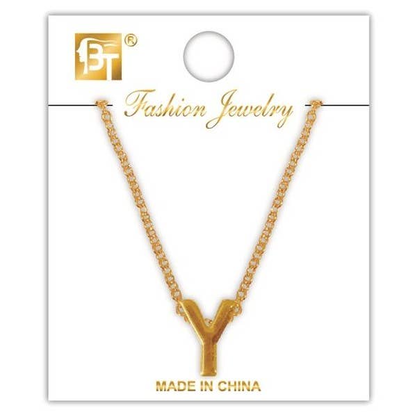 KT Supply - Wholesale Retailer Display - Jewelry - Initial Necklace Y0