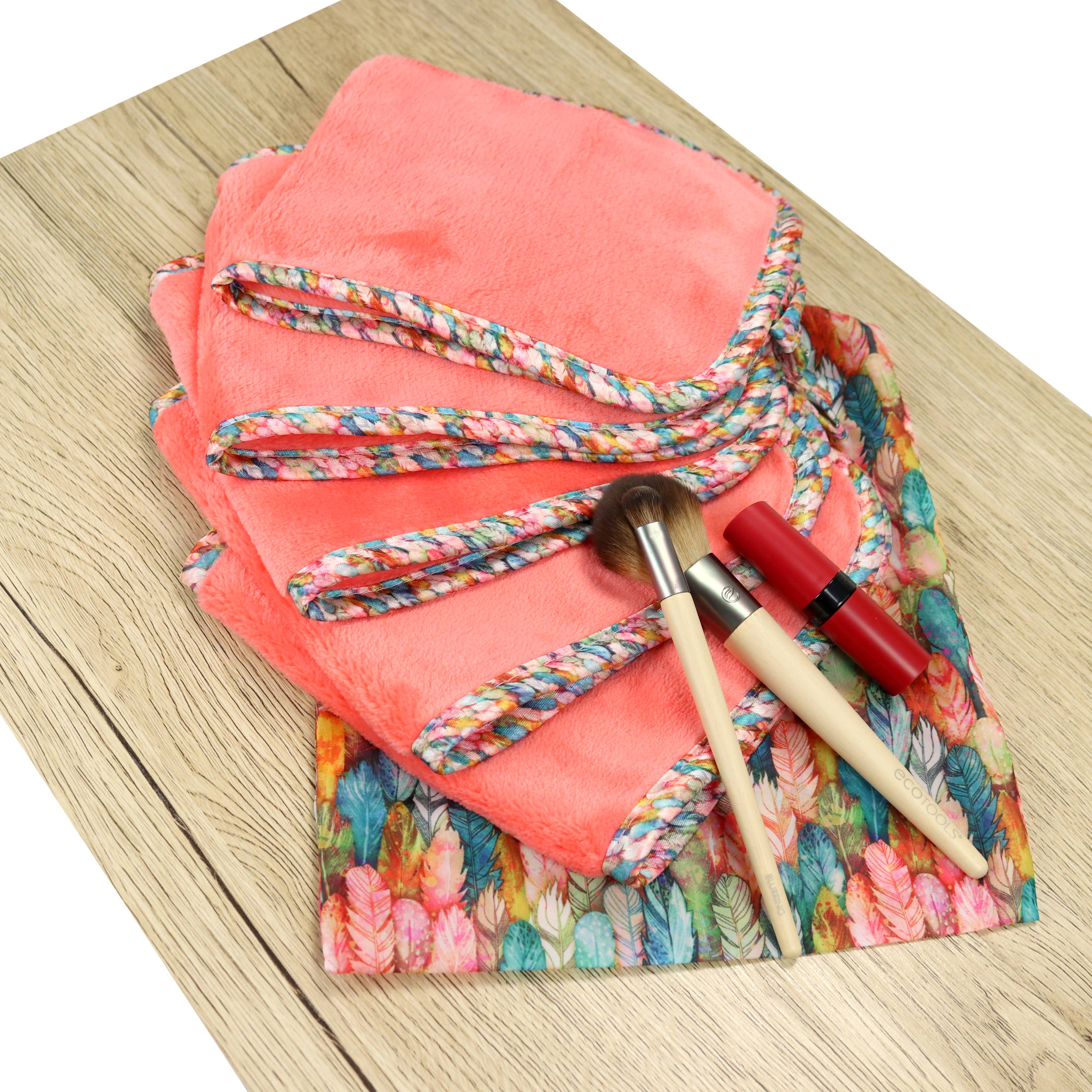 Arkwright Home - Wholesale Makeup Remover - Makeup Eraser Towels - Set of 5/Box & Travel Bag -Feathers7