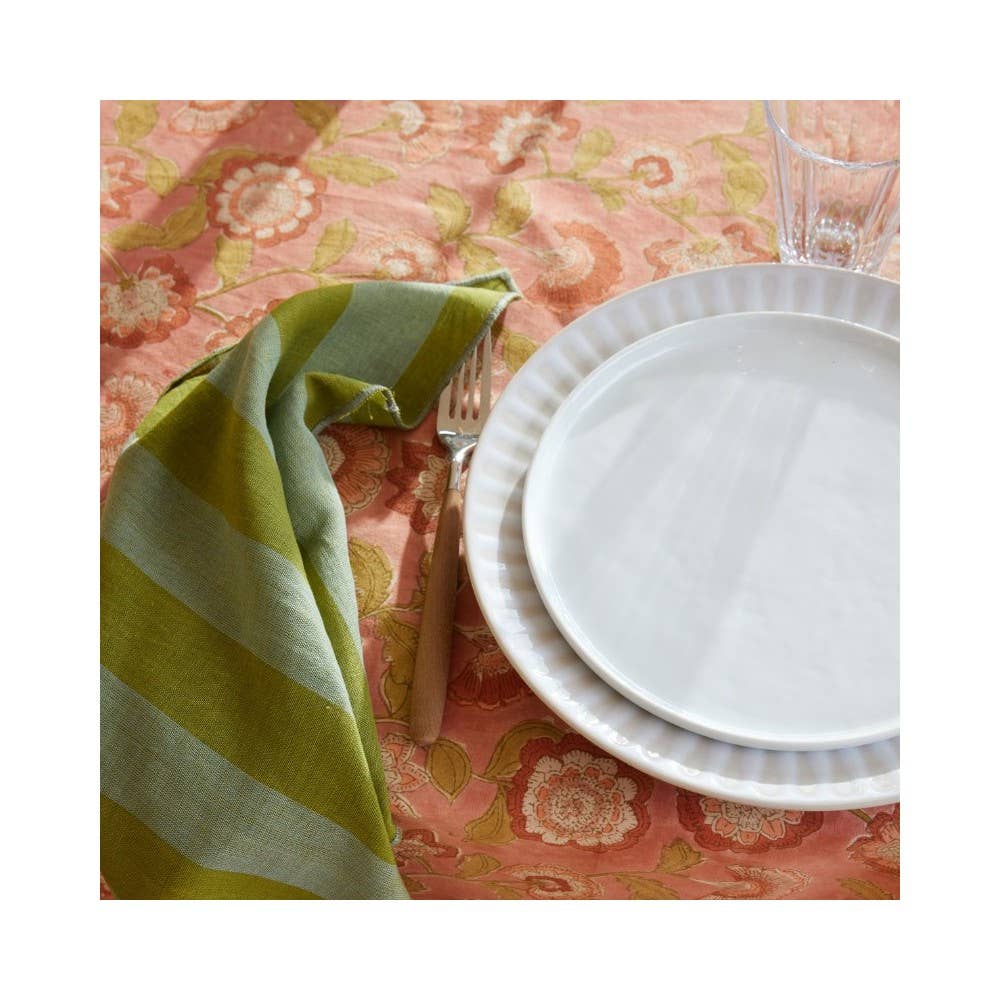 Bonheur du Jour - Wholesale Dinner & Cloth Napkin - Set of 2 Napkins - Wide Celery Stripes1
