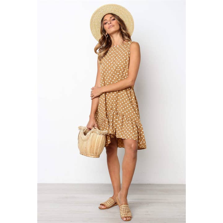 Sharon Tatem Fashion LLC - Wholesale Dress - Women's - Dress Sexy Boho Beach Sundress Women Floral Printed Polka Dot56