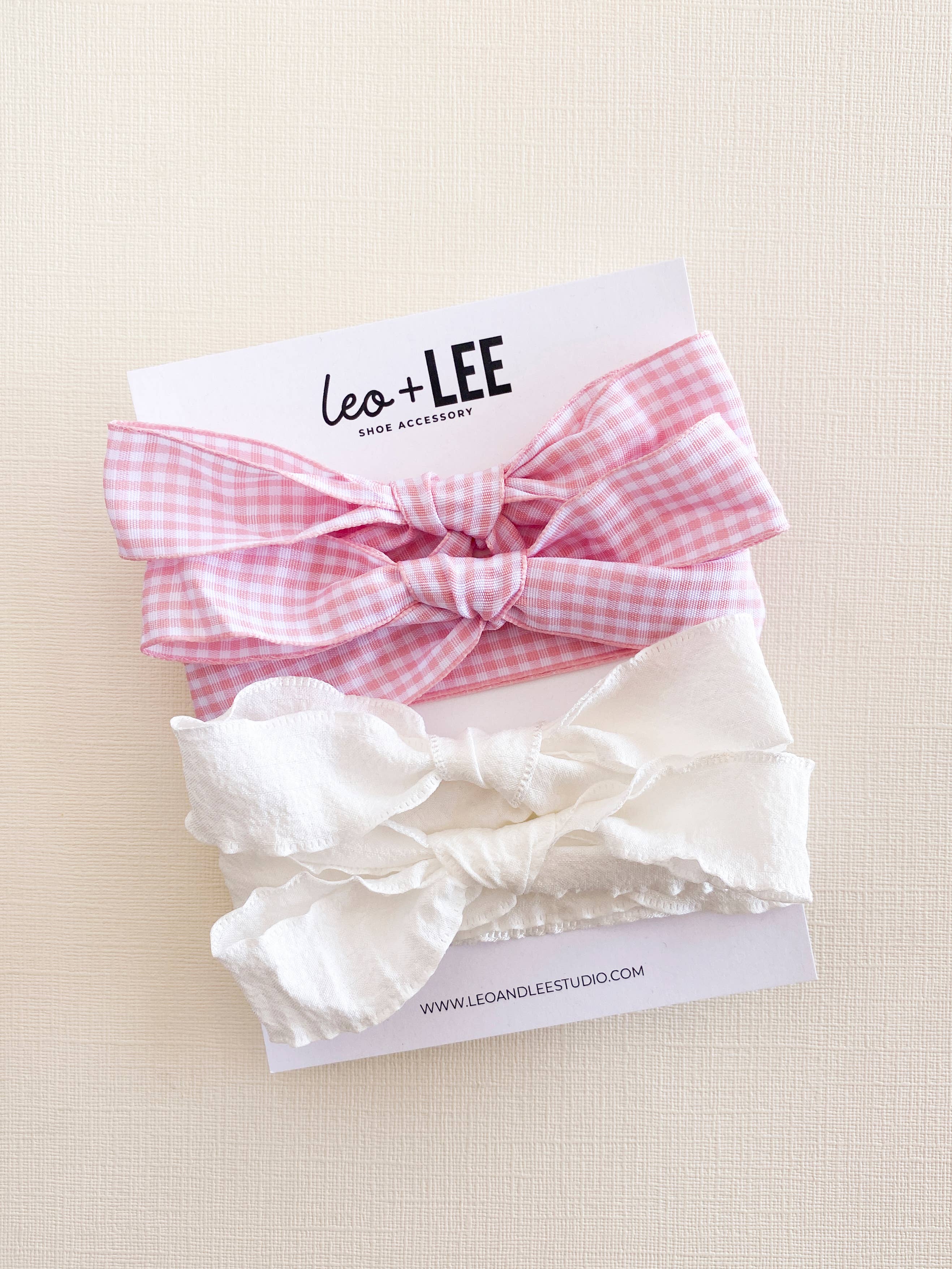 Leo & Lee Studio - Wholesale Shoelaces - Women's -  Gingham Shoe Lace Sets– Ribbon Bow Shoe Accessories14