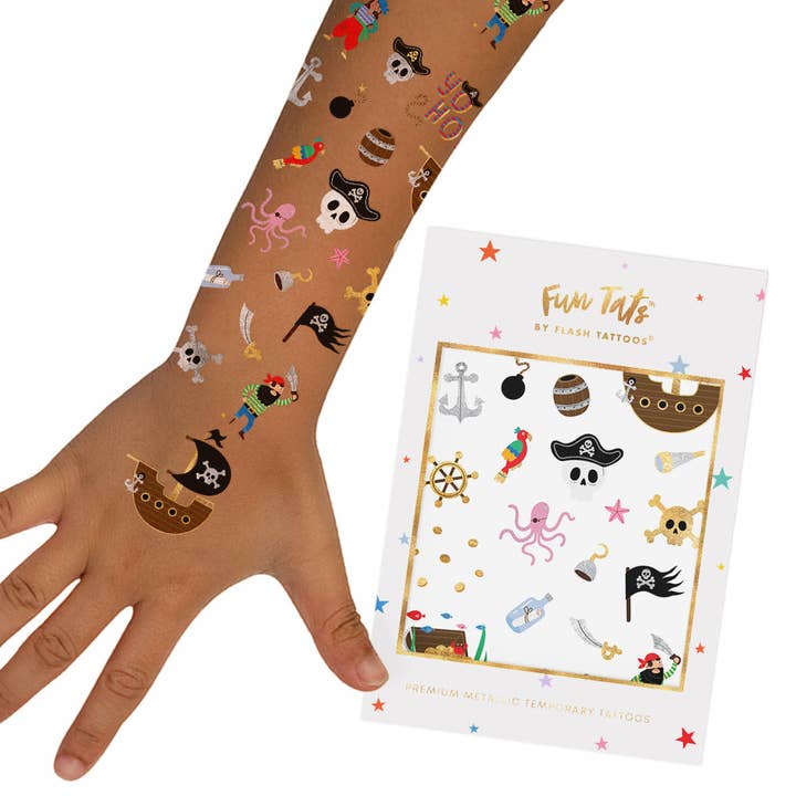 Flash Tattoos - Wholesale Temporary Tattoo - Kids - PIRATE TEMPORARY TATTOO KIDS PACK