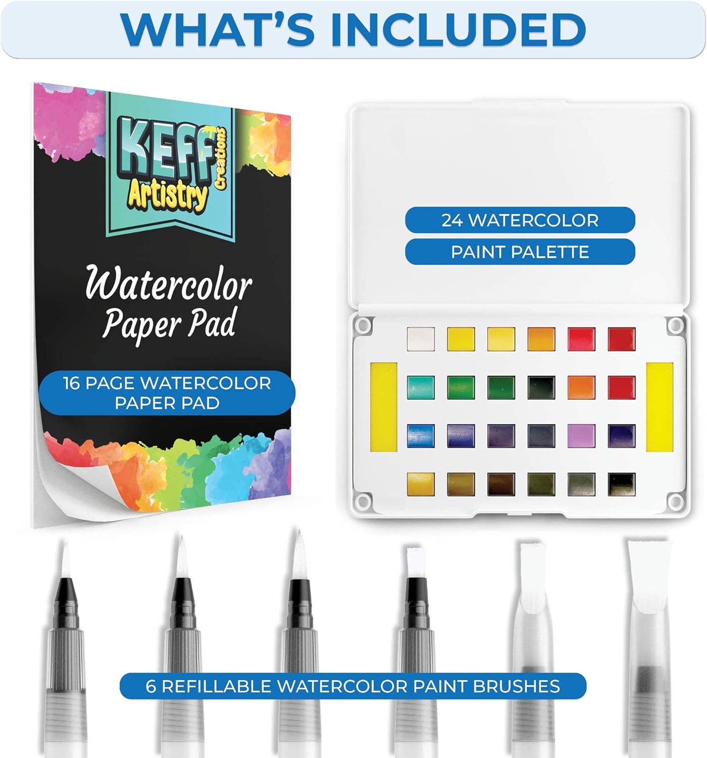 Keff Creations - Wholesale Watercolor Paint - 24 Watercolor Paint Set for Adults and Kids1