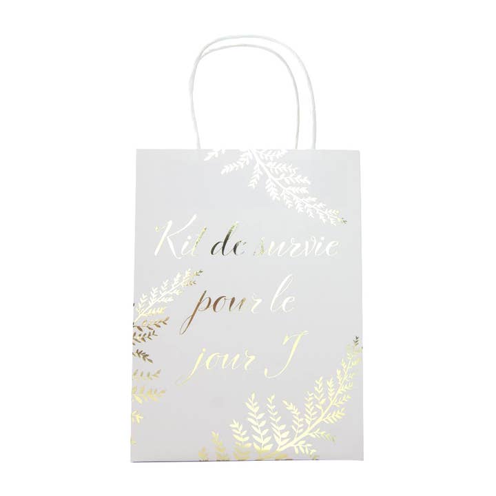 D-DAY SURVIVAL PAPER BAG WHITE FERN for wholesale by Tim&Puce Factory
