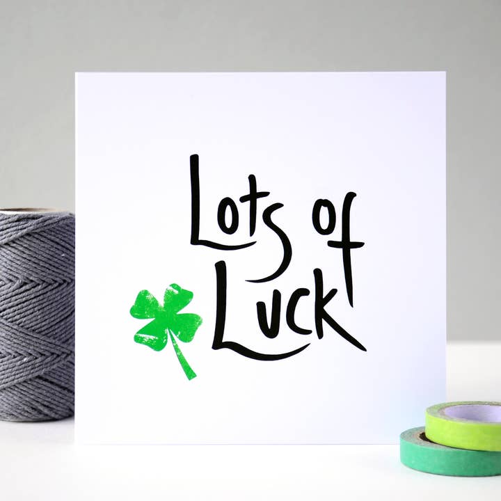 Lots of Luck Card for wholesale by Fiona Clabon Illustration