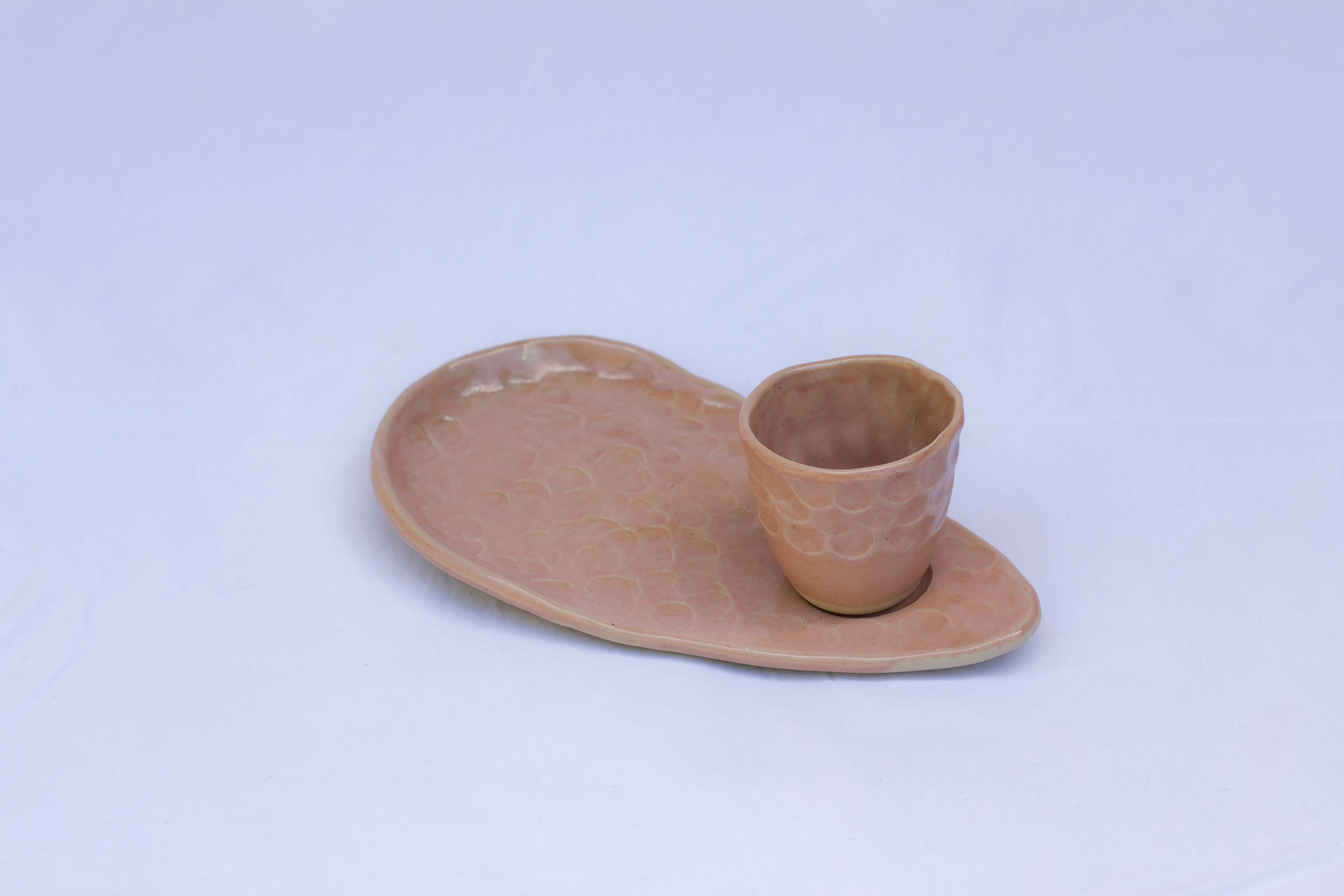 Semear - Vente Tasse à café/thé - Service à café artisanal Rosa Fingerprints2