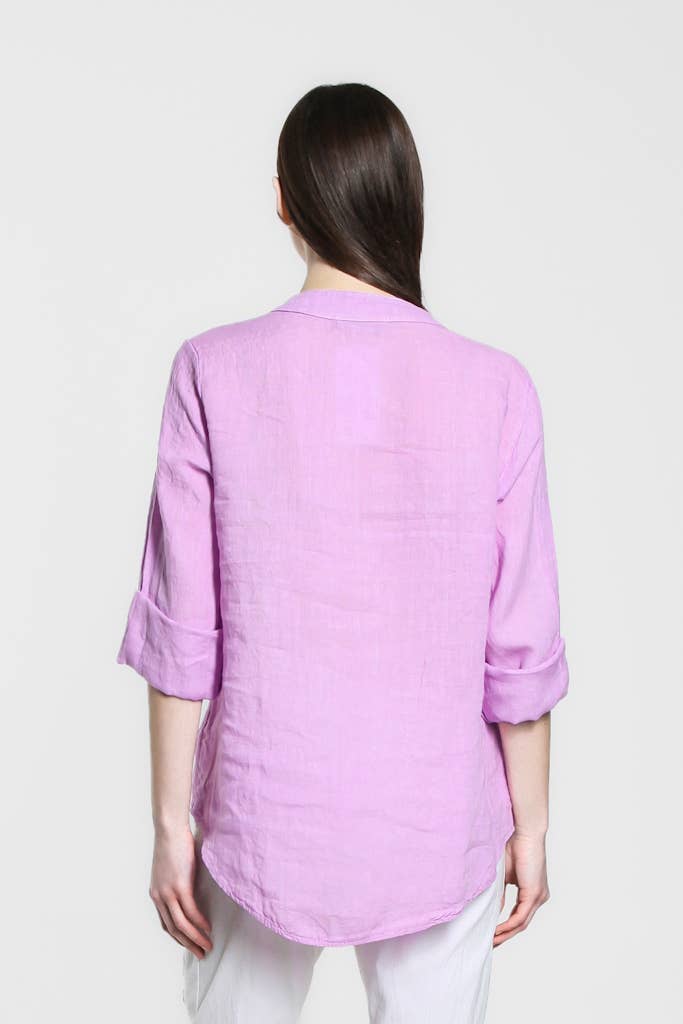 TINA Stephens Italy/Tees By Tina – Túnica - Mulher por atacado – Destino Linho Henley Top (BQ158)24