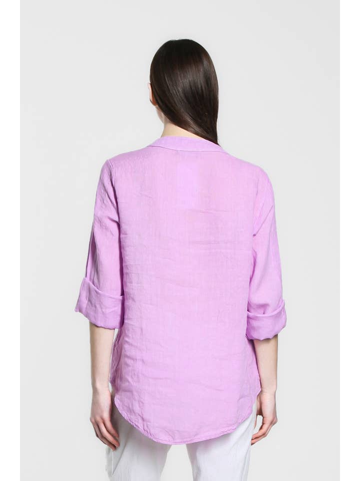 TINA Stephens Italy/Tees By Tina – Túnica - Mulher por atacado – Destino Linho Henley Top (BQ158)24