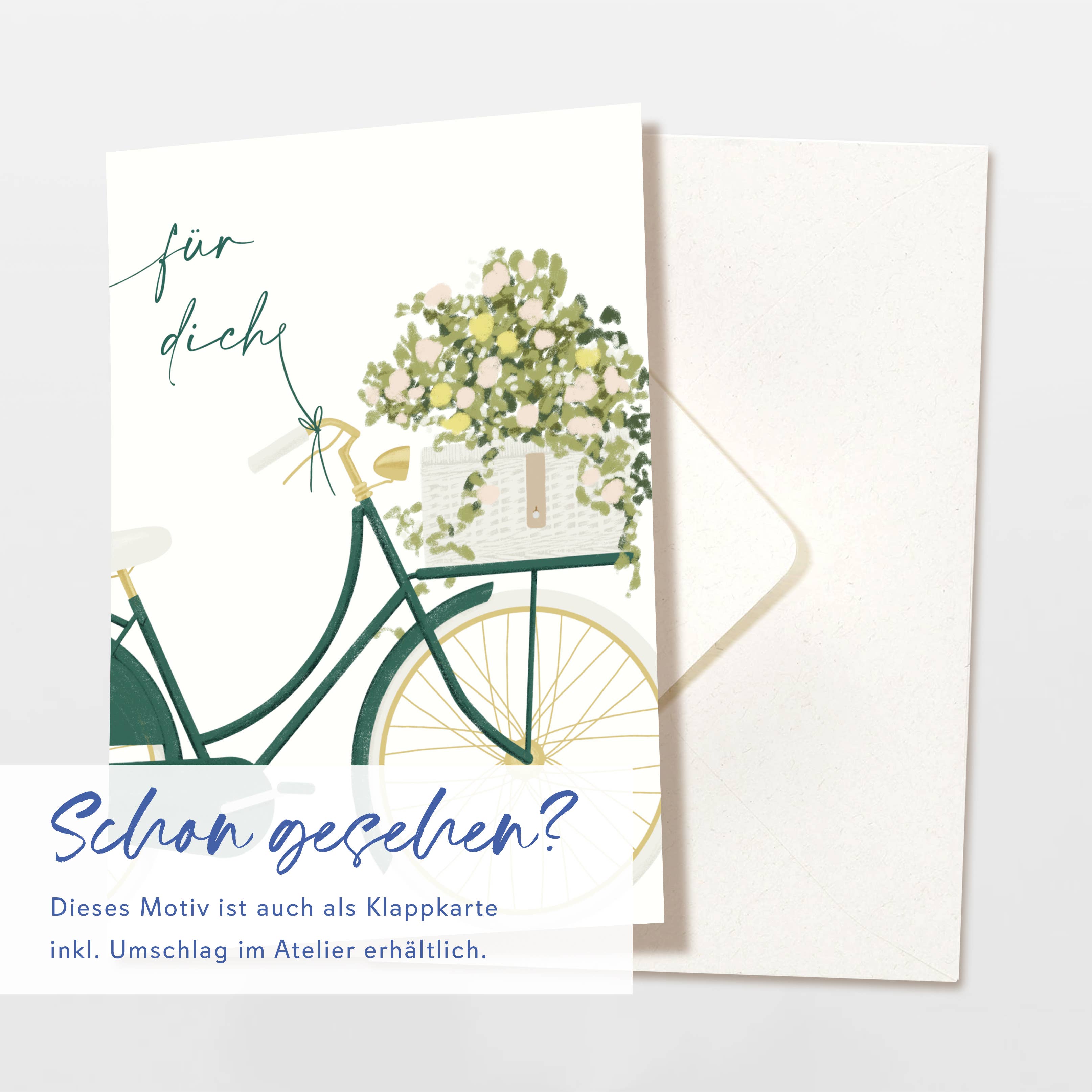 Wildblumen Atelier - Wholesale Postcard - Postcard 'for you' bicycle with flowers, FSC certified3
