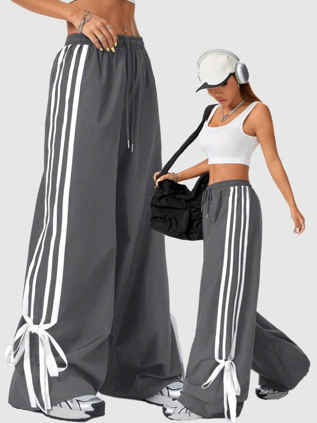 Queen Fashion - Wholesale Pants - Women's - tie waist bow decoration for sports and streetwear0