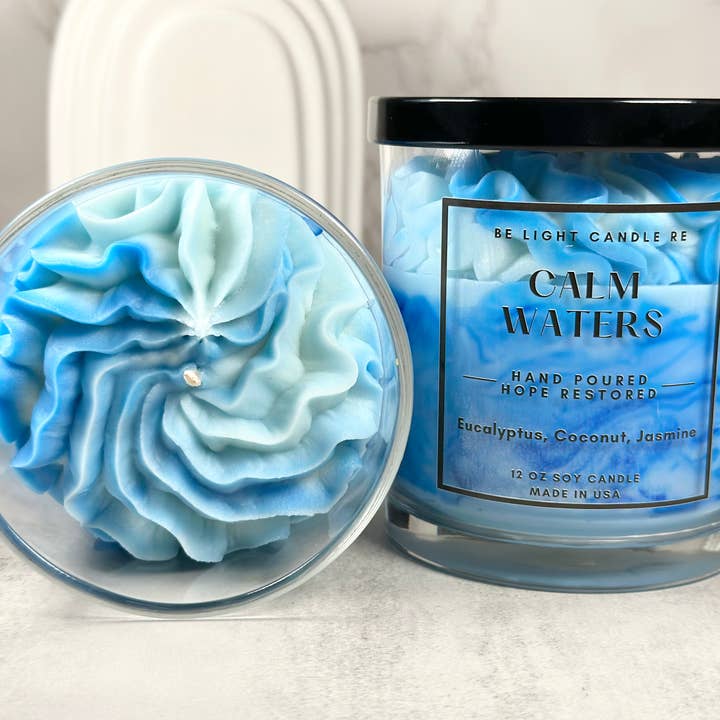 Be Light Candle RE - Wholesale Jar/Filled Candle - Calm Waters, Scented Soy Candle | Gifts For Friend | Coastal2