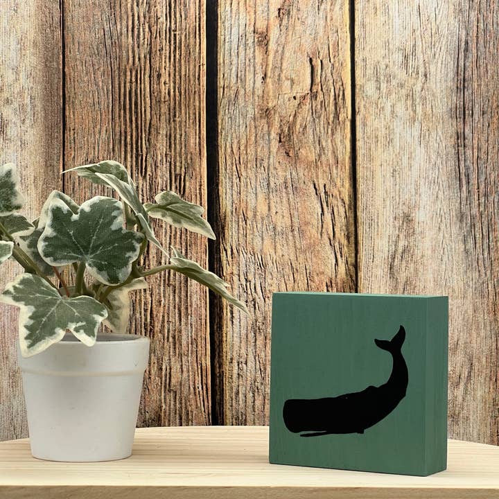 Mini bloc en bois recyclé Whale pour la vente par Running Blynd