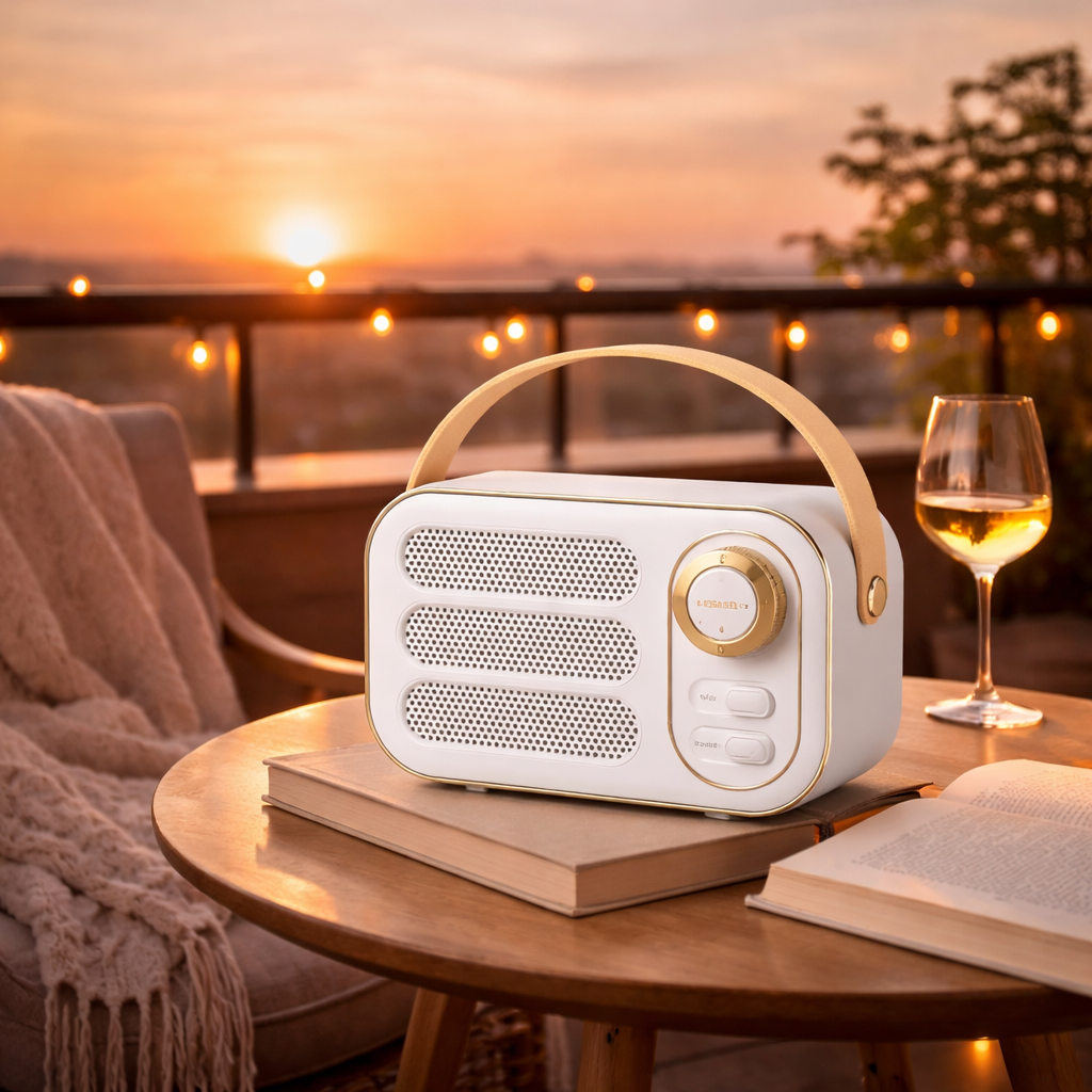 Funky Rico Inc - Wholesale Speakers -  Vintage Bluetooth Speaker Retro Decor Gift - Pink3