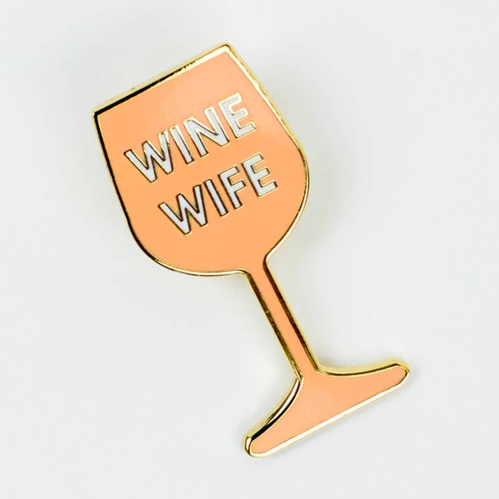 Wine Wife Enamel Pin for wholesale by Chez Gagné