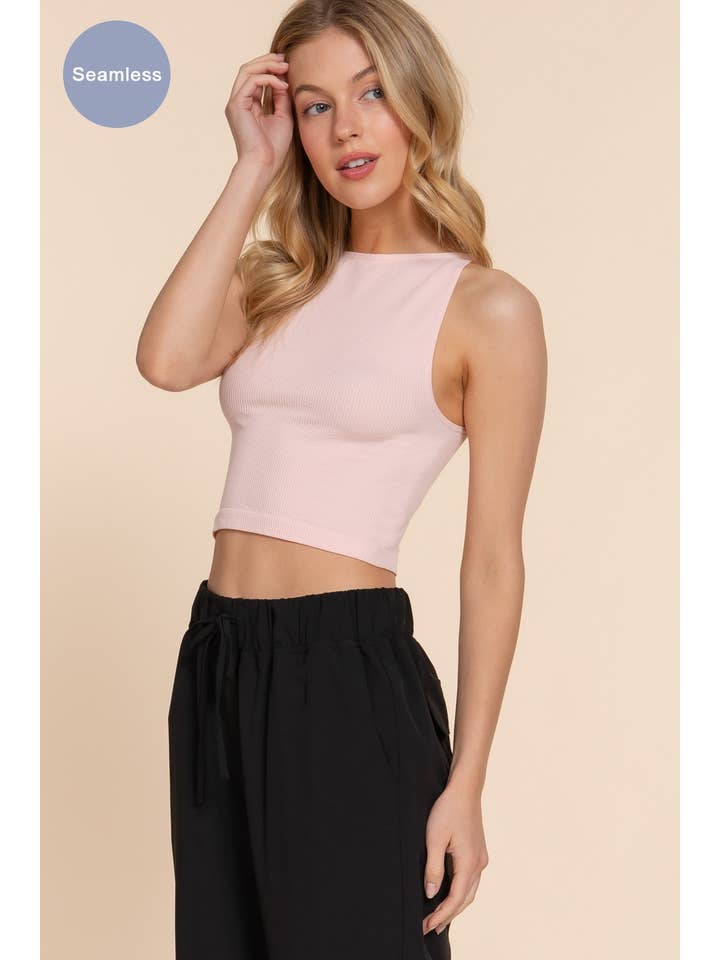 Active Basic | Active USA - Wholesale Tank top – Women′s - Boat Neck Crop Seamless Rib Tank Top11
