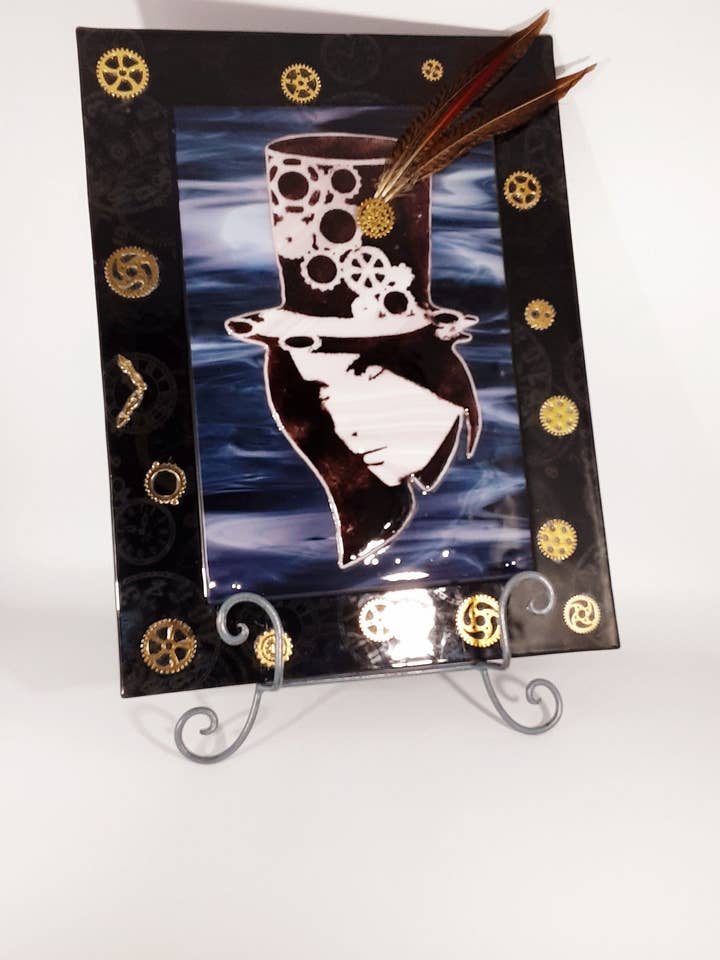 Steampunk Ella Glass Display Piece on Stand for wholesale by Glasstopia