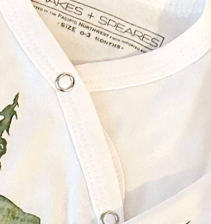 Cloud White Baby Footed Romper - Watercolor Forest for wholesale on Faire3