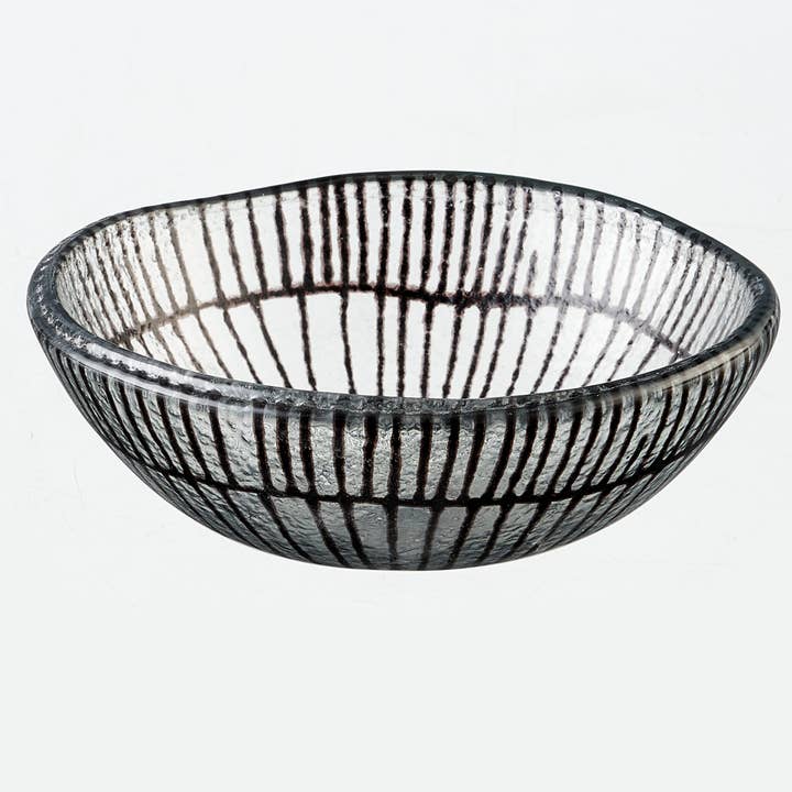 Vassoio Rays Bowl 12x5 Strisce e Cerchi Neri per la vendita all'ingrosso da parte di Cavari Atelier