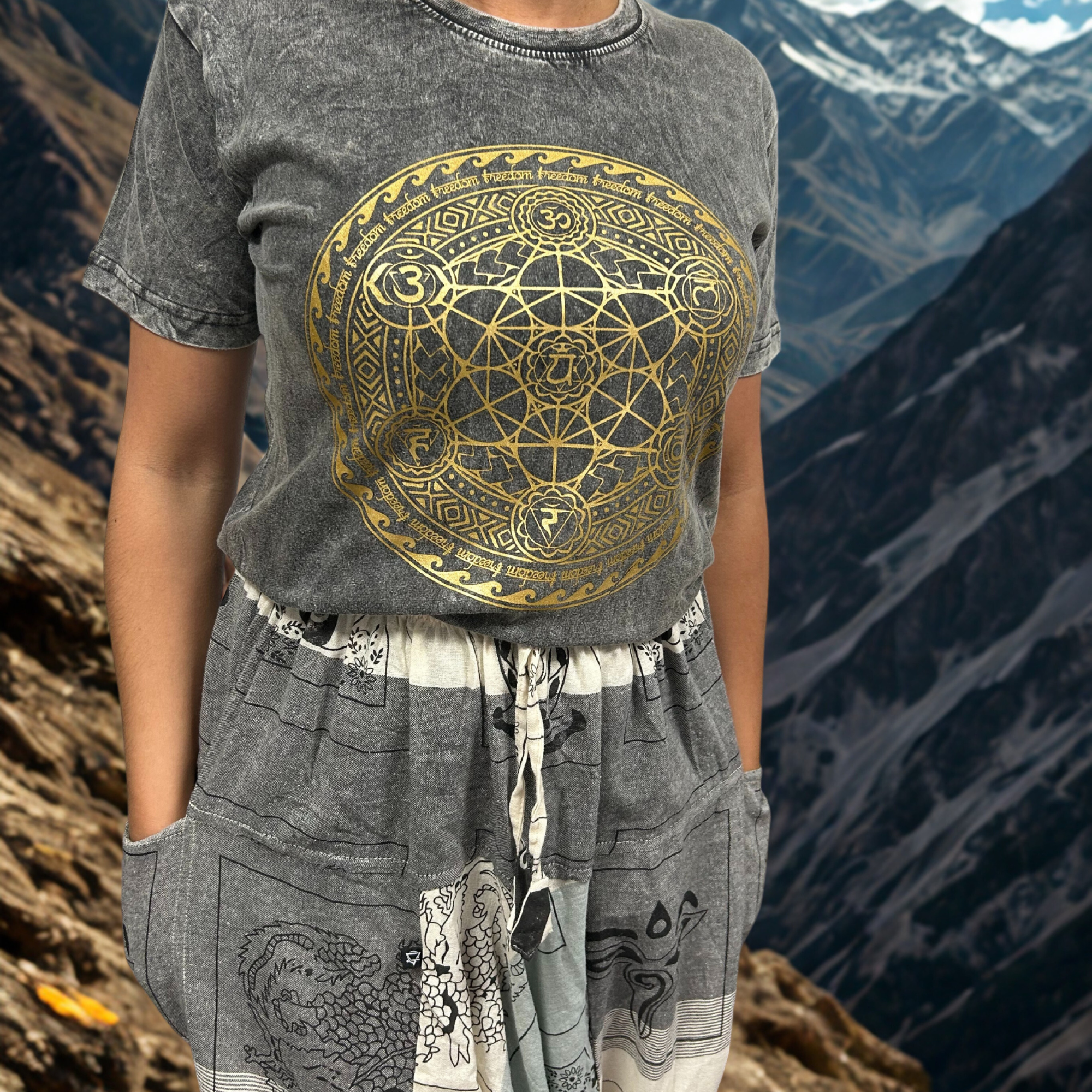 AWGifts Europe - Wholesale Screen Printed T-Shirt - Women's - Wholesale Stonewashed Nomad Sari T-Shirts63