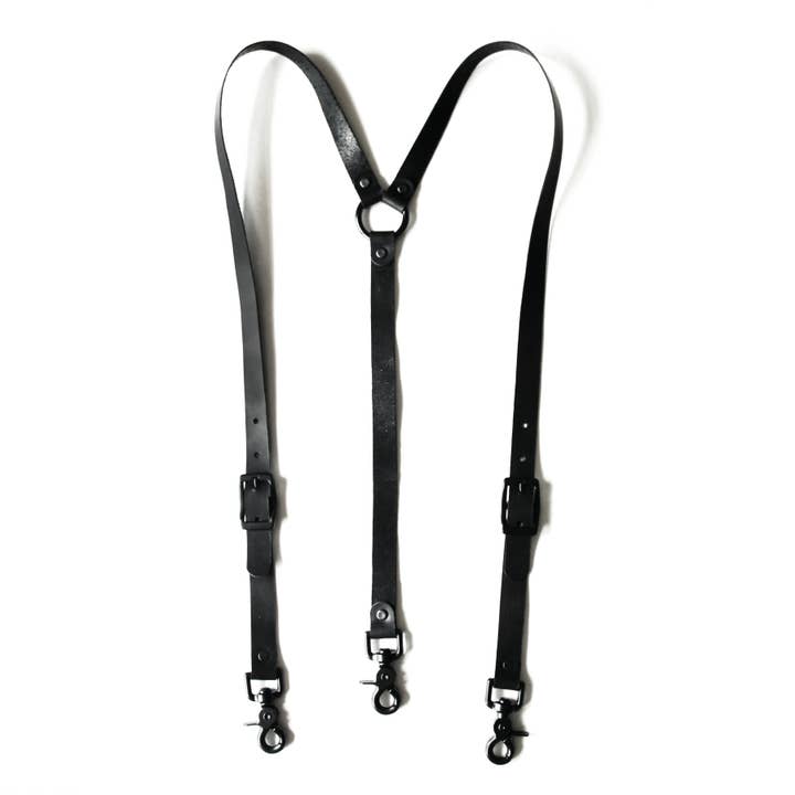 Audio Helkuik - Wholesale Suspenders - Unisex - Leather Suspenders - Black (Y-back style)3