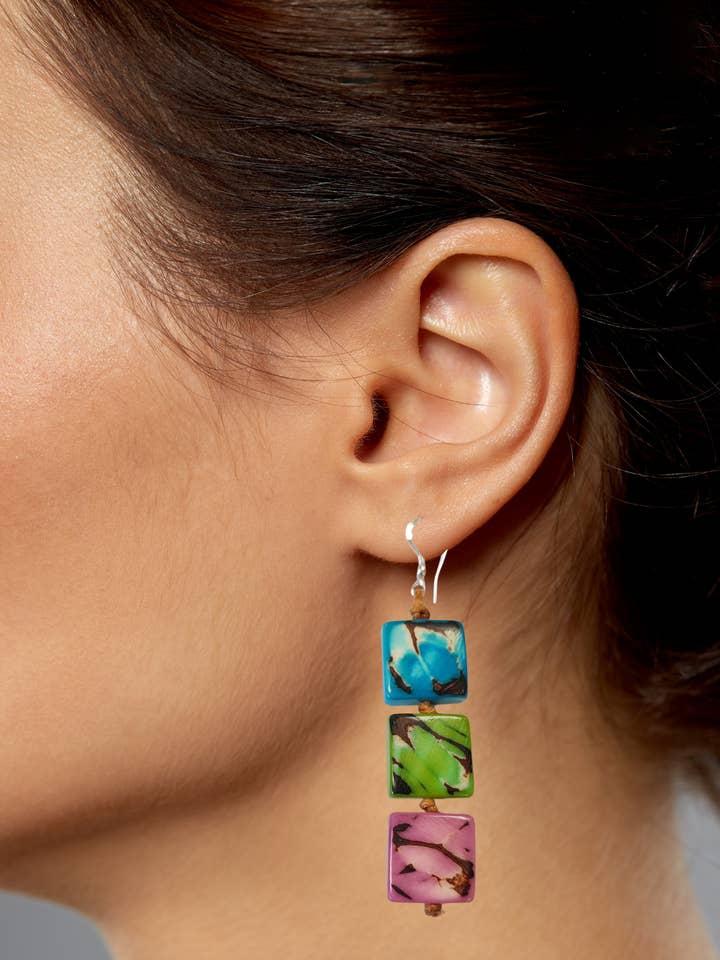 Pendientes Claudia Tagua - Genial para venta al por mayor de Pretty Pink Eco-Jewellery