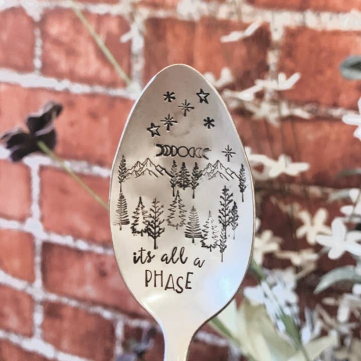 The WildSmith – Conjunto de talheres para servir por atacado – Colheres de chá vintage com gravações Nature8