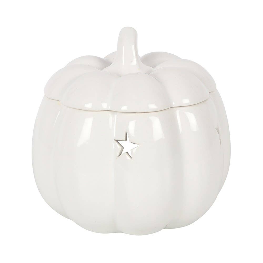 Something Different Wholesale - Wholesale Oil Warmer - White Autumn and Fall Pumpkin Halloween Oil Burner2