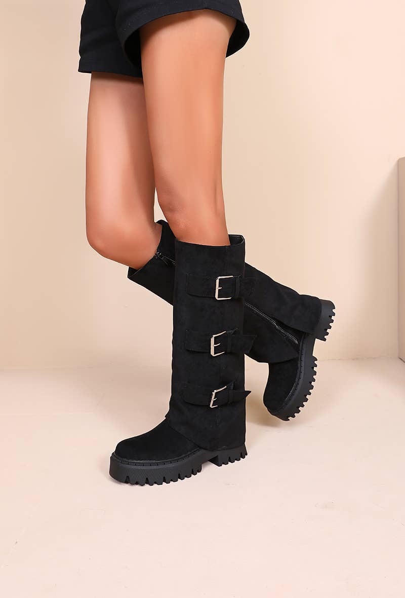 Joia Paris - Wholesale Booties - Women's - High boots with lug sole and triple straps WZ-1129