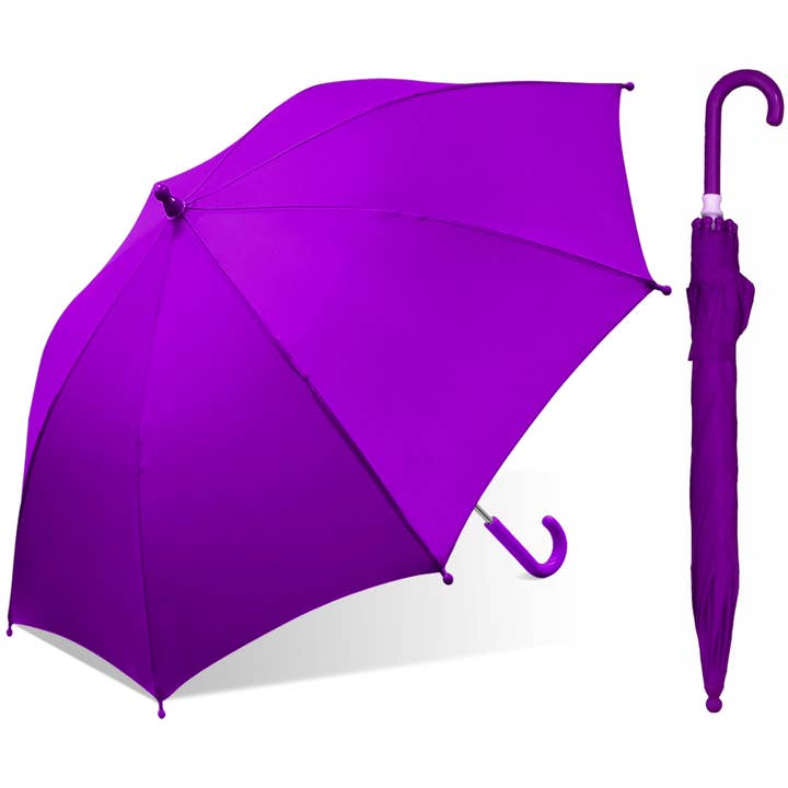 Parapluies à manche manuel de 30 po pour enfants, violet, avec poignée à crochet pour la vente par Chaby International