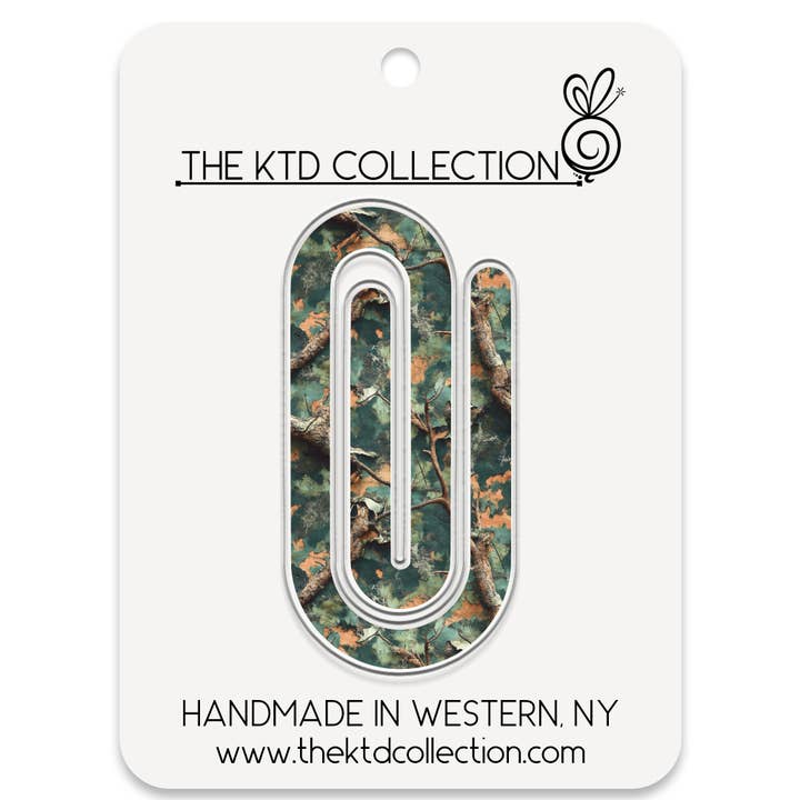 Camo Pattern Jumbo Acrylic Paper Clip for wholesale by The KTD Collection