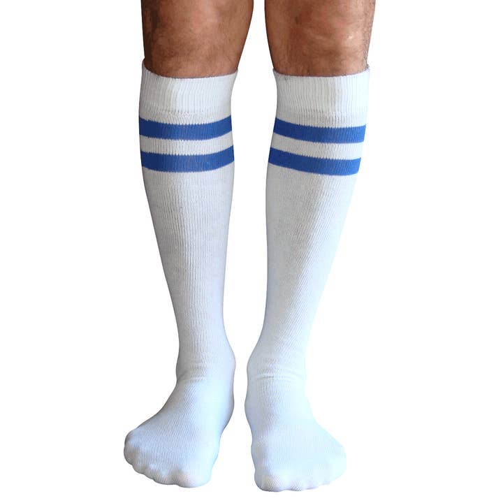 Chrissy's Socks - Wholesale Socks - Men's - White/Royal Blue Mens Tube Socks