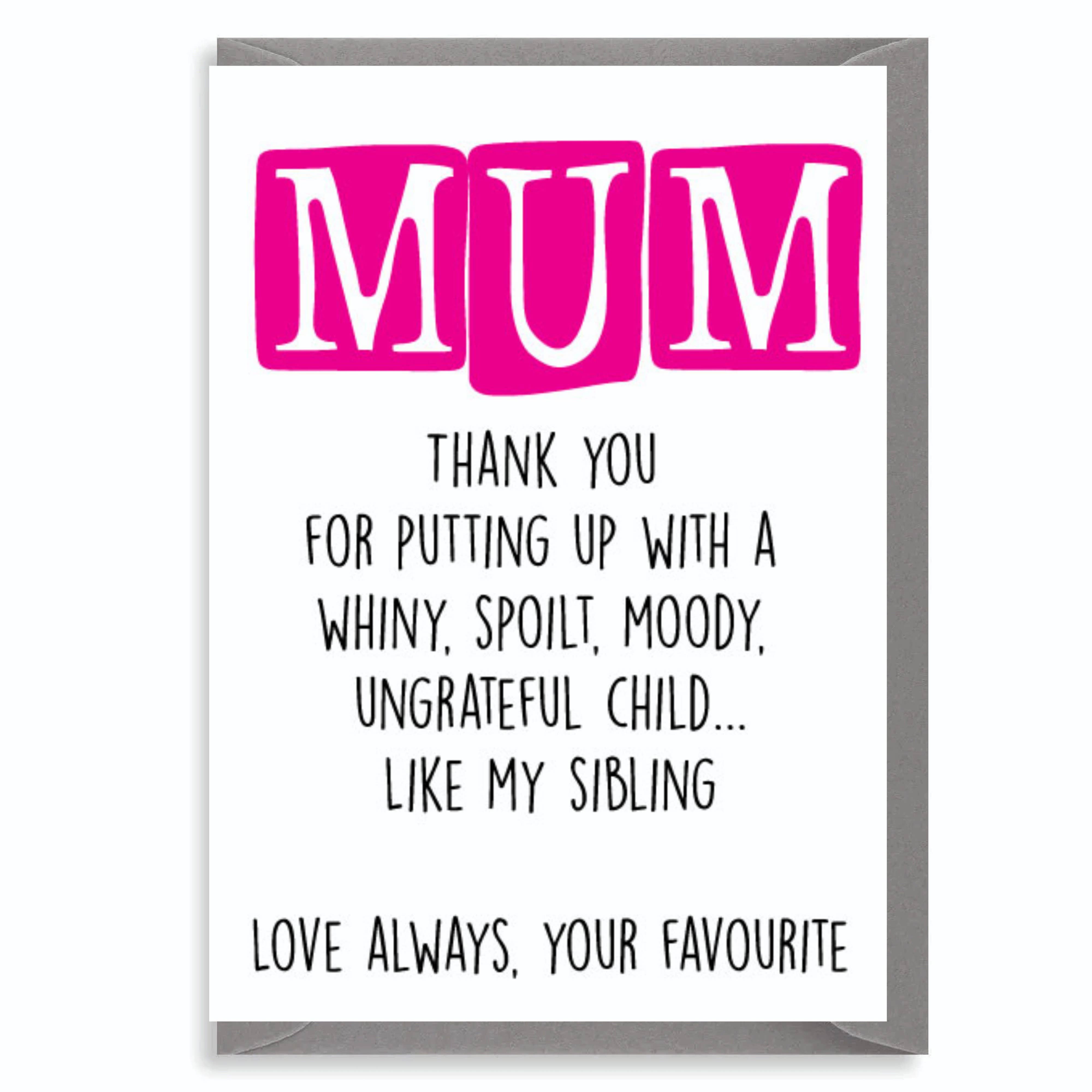 Cheeky Chops Cards & Wanky Candles – wholesale Morsdagskort – Roligt humor syskon morsdagskort1