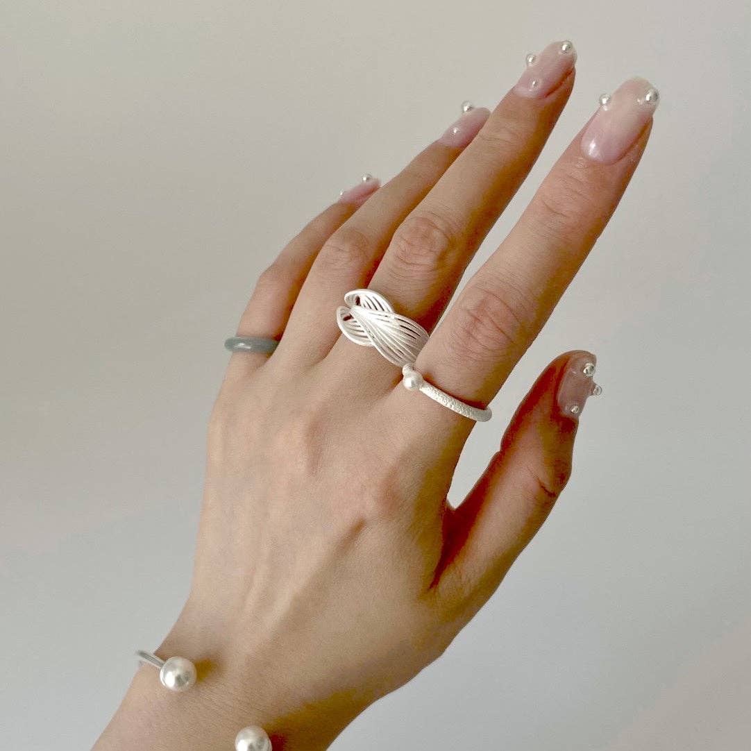 LanLivia - Vente Anneau/bague à empiler - Bagues en filet noué en argent sterling1