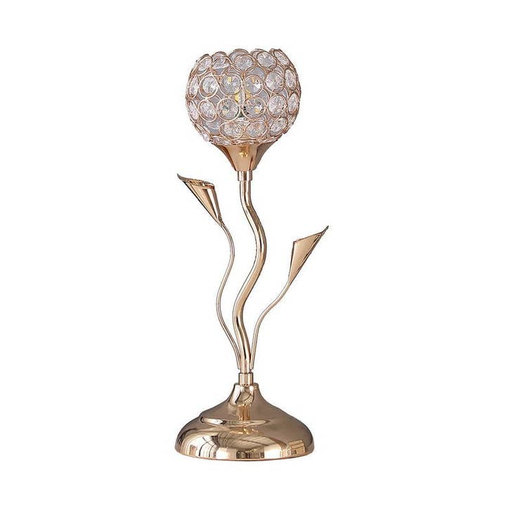 14' Rose Gold Floral Bell Glam Table Lamp for wholesale by HOMYCASA DESIGN INC