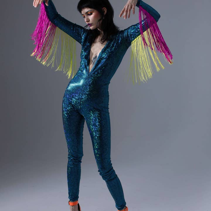 Catsuit en V profundo «LOLLAPALOOZA» para venta al por mayor de Lettau l|. Art Fashion
