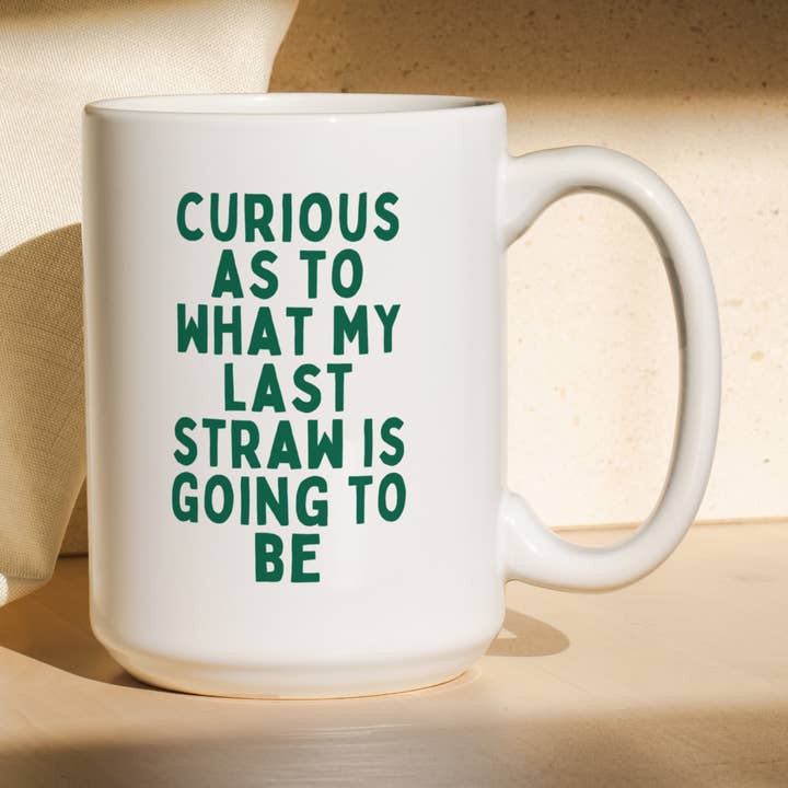 Nyfiken på vad som blir min sista droppe | Mugg för wholesale av Wisdom and Wonder Designs